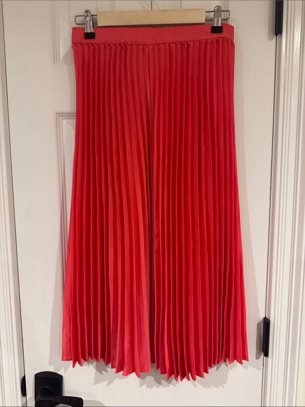 J. Crew Pleated pink midi skirt
